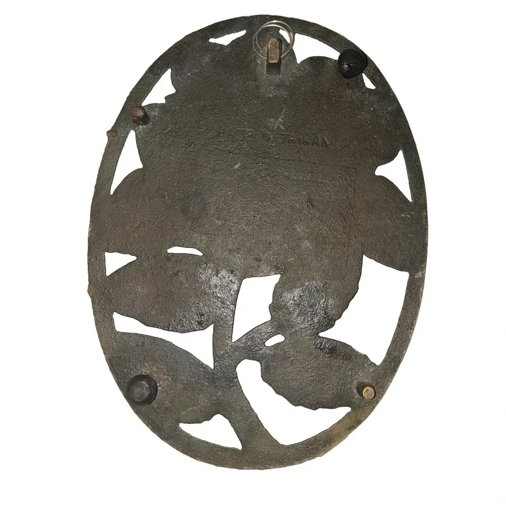 Vtg 1983 Old Dutch Design ROSE TRIVET Copper Over Cast Iron Wall Hanger Flower